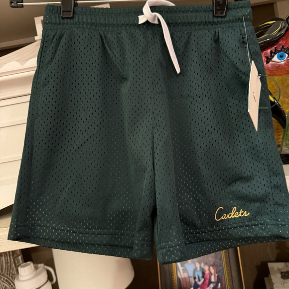 Cadets Check Out Mesh Shorts in Green SZ 10/12 (25-28” Waist) NWT boys - Picture 1 of 3